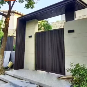 Customized Size Metal Sliding Gate European Style Home Slat Gate with Automation