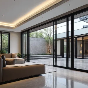 Customized Size Soundproof Aluminum Sliding Glass Door Energy Efficient Balcony Patio Door