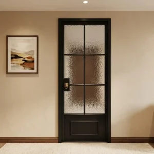 Customized Specialty Shape Narrow Frame Metal Arch Single Modern Aluminum Casement Arc Door