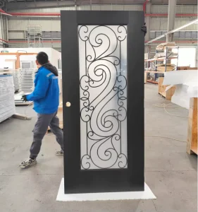 Customized Stainless Steel Swing Metal Front Door with Glass for Schools