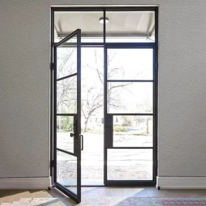 Customized Thermal Break Interior Aluminum Plate Hinged Door Double Tempered Clear Glass Casement Door for Residential Building