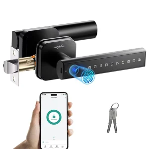 D228 Electronic Tuya App Indoor Smart Handle Lock with Bluetooth, Password, Key, and Fingerprint Unlock