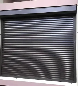 Dark Grey Aluminum Alloy Foldable Roller Shutter Door for Garage Exterior and Warehouse Security
