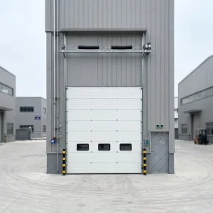 Dark Grey and White Flat Sectional Garage Door Panels for Industrial Doors