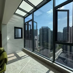 Daylight Airflow High Efficiency Windproof Double Glass Aluminum Frame Swing Casement Window for Small Store Office