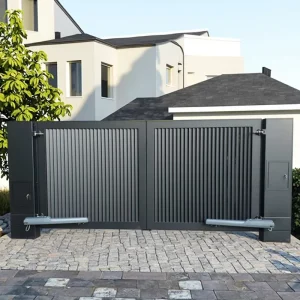 Decorative Aluminum Electric Courtyard Entrance Gate for Villa
