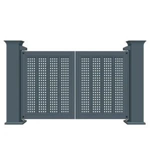 Decorative Wall Style Aluminum Alloy Automatic Suspension Folding Retractable Gate for Country Villa Yard