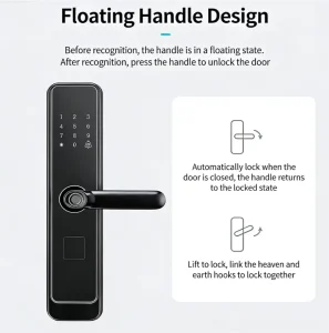 Digital Electronic Smart Lock Fingerprint Password Card Key Unlock Multi-Language Support Aluminum Door Compatible Memory Card