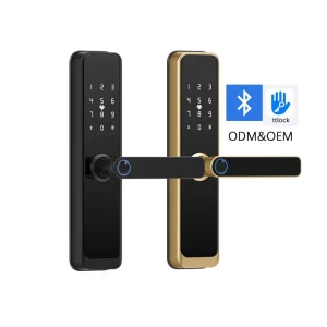 Digital Touch Smart Door Lock with Handle, Fingerprint and Password Access for Indoor Wooden Doors