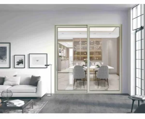 Direct Sales Sliding Swing Door Double Glazing Tempered Glass Titanium Aluminum Alloy Sound Insulation Modern Design