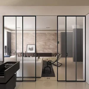 Double Glass Anti Impact Sliding Door for Outdoor Balcony Soundproof Aluminum Composite Material Finished Surface for Hotels