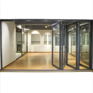 Double-Glazed Corner Aluminum Bifold Folding Door System for Balcony