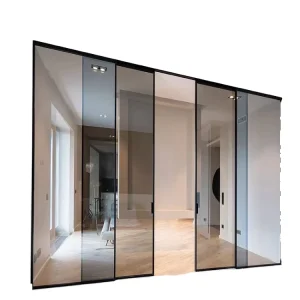 Double-Glazed Low-E Soundproof Exterior Patio Aluminum Up-Down Sliding Door Black