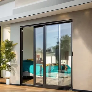 Double-Glazed Tempered Glass Aluminum Sliding Door for Shower, Balcony, and Patio