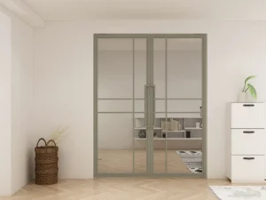 Double Hydraulic Polymer Steel Frame Sliding Glass Door with Soft Closer Modern Apartment Side Opening Decoration Finished Door