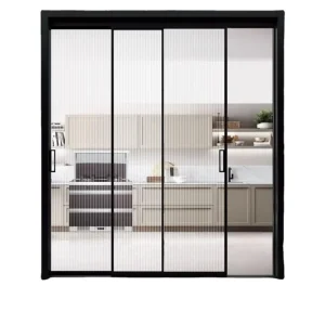 Double-Layer Hollow Tempered Glass Aluminum Alloy Sliding Door for Living Room Balcony Bathroom Partition
