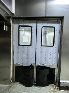 Double-Swing Traffic Door Aluminum-Frame Steel Door