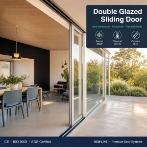 Double Tempered Glass Modern Sliding Door China Factory Direct Thermal Break Soundproof Patio Custom Size