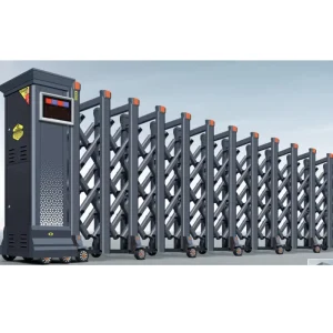 Driveway Electric Motorized Retractable Stainless Steel Folding Accordion Gate for Outdoor Use