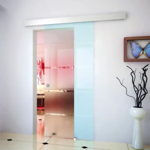 Durable Frameless Hydraulic Hidden Roller Easy Install Hotel Office Balcony Single Glass Sliding Door