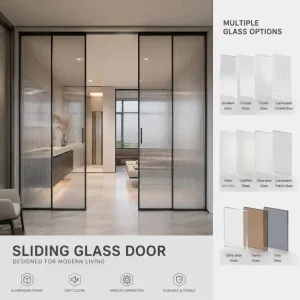 Easy Install Minimalist Sliding Glass Door Hardware Finished Surface Lightweight Push Pull Operation for Interior Use