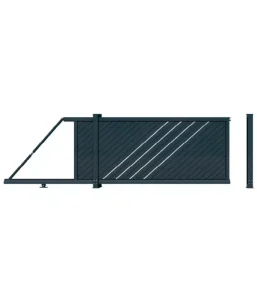 Electric Aluminum Alloy Cantilever Fence Suspension Gate, Trackless Sliding Door