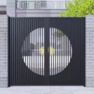 Electric Aluminum Alloy Minimalist Courtyard Gate for Outdoor Villa Main Gate Garden Entry Door