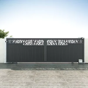 Electric Aluminum Alloy Oriental Style Powder-Coated Heat-Treated Weather-Resistant Gate