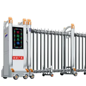 Electric Aluminum Alloy Telescopic Retractable Automatic Sliding Gate with Remote Control for Industrial Area