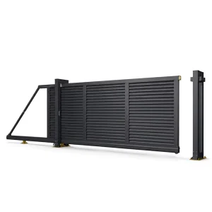 Electric Aluminum Alloy Trackless Linear Cantilever Sliding Gate for Courtyard, Villa, School, and Fence
