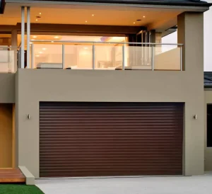 Electric Aluminum Roller Garage Door Woodgrain Insulated Roll-Up Security Door for Residential Homes
