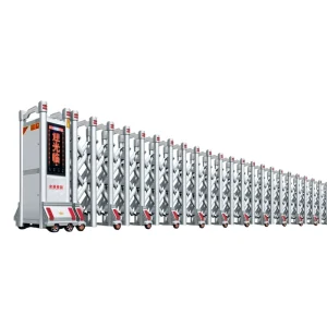 Electric Automatic Motorized Retractable Sliding Telescopic Factory Gate with Aluminum Alloy and Stainless Steel Construction