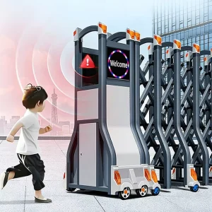 Electric Automatic Retractable Aluminum Alloy Gate for Hotel Courtyards and Outdoor Entrances