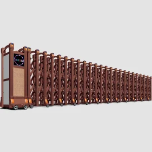 Electric Automatic Sliding Telescopic Security Gate, Aluminum Alloy and Stainless Steel, for Offices, Schools, Hotels, Gyms, and Factories