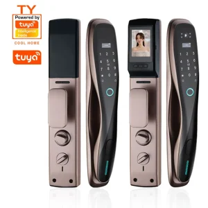 Electric Brass Smart Door Lock with Password, Fingerprint and Remote Control for Front Doors