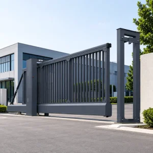 Electric Drive Aluminum Alloy Cantilever Trackless Linear Sliding Safety Gate for Villa School