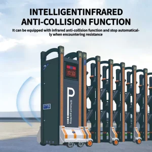 Electric Motorized Automatic Retractable Gate with Remote Control, Aluminum Alloy, Apartment and Hotel Use