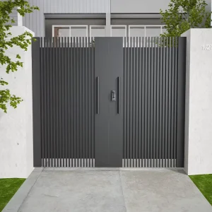 Electric Powder-Coated Aluminum Alloy Swing Courtyard Door for Villa Garden Entrance, Chinese Style