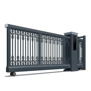Electric Retractable Aluminum Sliding Gate with Automatic Motor for Security Fence, Villa, and Courtyard