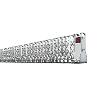 Electric Retractable Stainless Steel Automatic Folding Barrier Gate with Remote Control for School