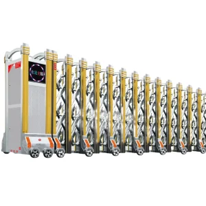 Electric Retractable Stainless Steel Security Barrier Gate with Remote Control for Outdoor Apartments, Malls, and Gyms