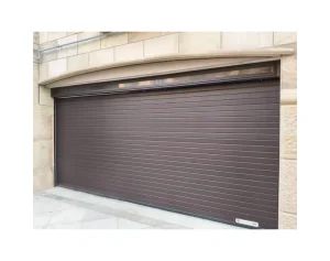 Electric Rolling Garage Door with Steel Slats for Industrial Use