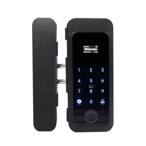 Electric Smart Door Lock with Biometric Fingerprint Access and Keyless Touchpad for Glass Swing Doors