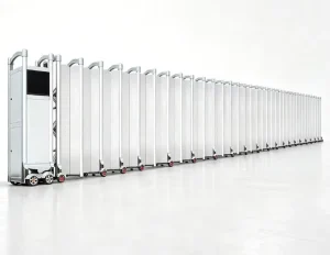 Electric Stainless Steel Telescopic Gate for Industrial and Hotel Use with Trackless Sealed Panel