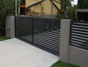 Electric Telescopic Aluminum Alloy Suspended Automatic Section Sliding Gate for Courtyard