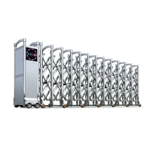 Electric Telescopic Retractable Sliding Fence Gate with Manual Remote Control for Campus Office Park