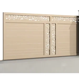 Electric Telescopic Sliding Gate with Iron and Aluminum Railing