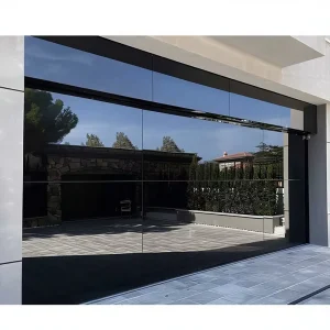 Electric Tempered Glass Rolling Garage Door, Waterproof and Insulated, for Warehouses and Villas
