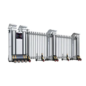 Electric Trackless Automatic Folding Retractable Driveway Gate with Remote Control for Outdoor Entrances