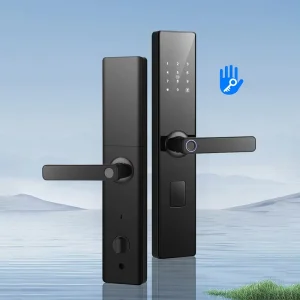 Electronic Digital Biometric Fingerprint Password Card Code Smart Door Handle Lock with Key for Homes